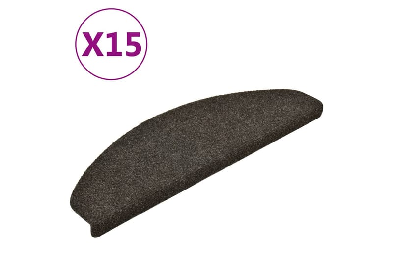 Itsekiinnittyvät porrasmatot 15 kpl vaaleanruskea 65x21x4 cm - Kodintekstiilit & matot - Matto - Erikoismatto - Porrasmatto