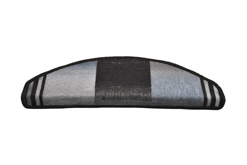 Itsekiinnittyvät porrasmatot 15 kpl musta & harmaa 65x21x4cm - Monivärinen - Kodintekstiilit & matot - Matto - Erikoismatto - Porrasmatto