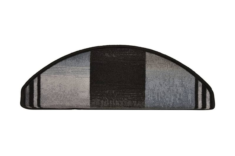Itsekiinnittyvät porrasmatot 15 kpl musta & harmaa 65x21x4cm - Monivärinen - Kodintekstiilit & matot - Matto - Erikoismatto - Porrasmatto