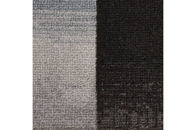 Itsekiinnittyvät porrasmatot 15 kpl musta & harmaa 65x21x4cm - Monivärinen - Kodintekstiilit & matot - Matto - Erikoismatto - Porrasmatto