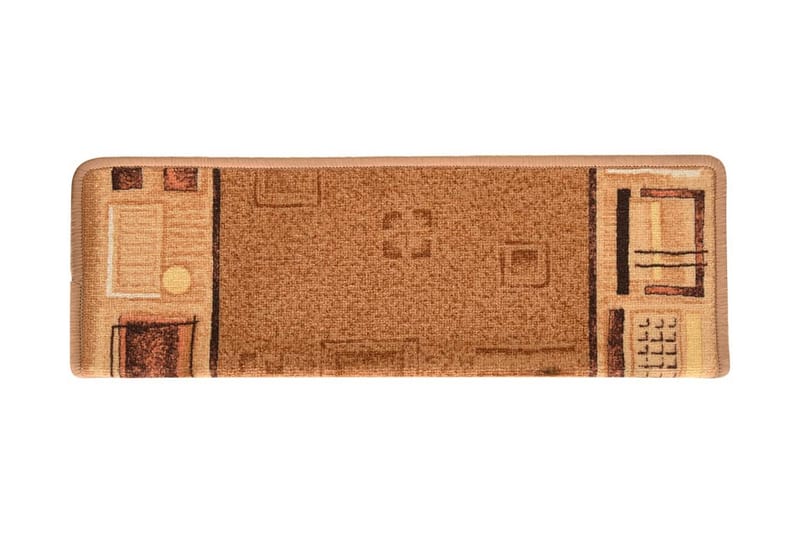 Itsekiinnittyvät porrasmatot 15 kpl 65x25 cm beige - Beige - Kodintekstiilit & matot - Matto - Erikoismatto - Porrasmatto