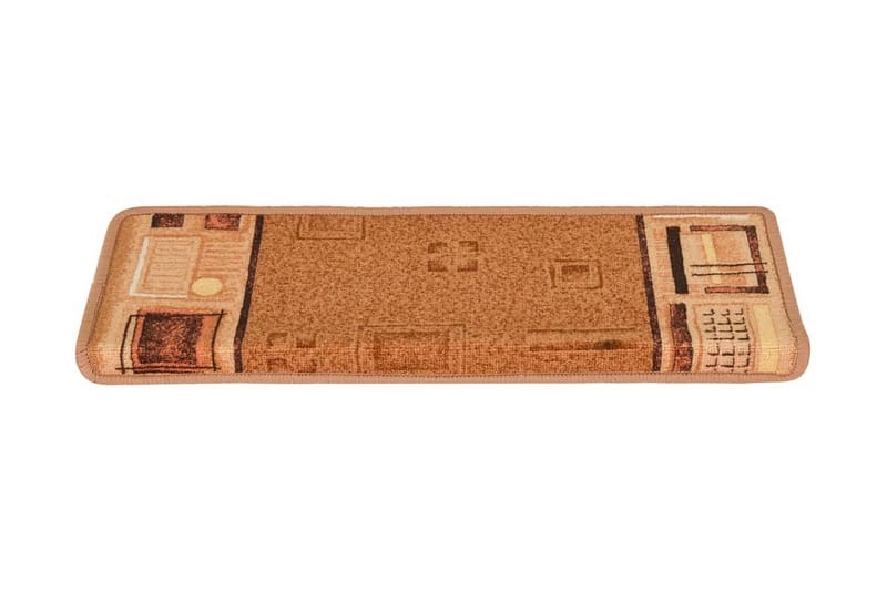 Itsekiinnittyvät porrasmatot 15 kpl 65x25 cm beige - Beige - Kodintekstiilit & matot - Matto - Erikoismatto - Porrasmatto