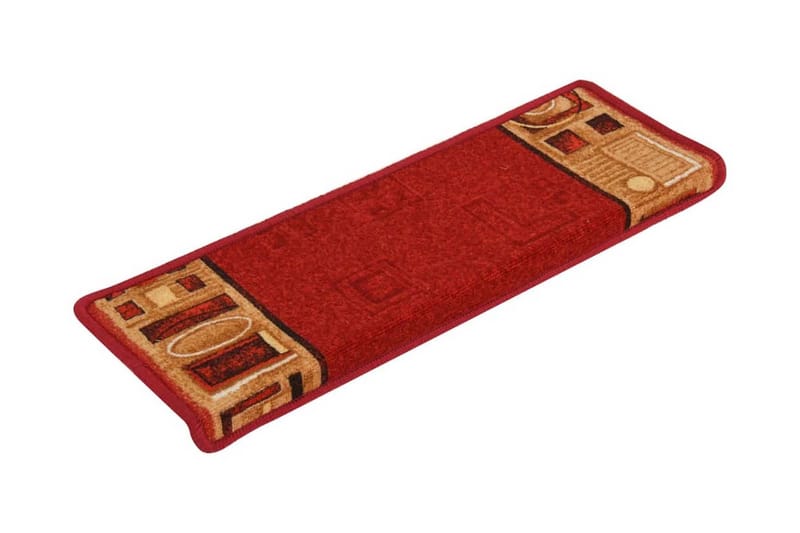 Itsekiinnittyvät porrasmatot 15 kpl 65x25 cm punainen - Kodintekstiilit & matot - Matto - Erikoismatto - Porrasmatto