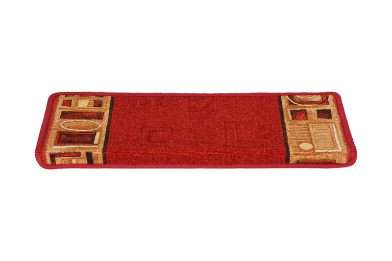Itsekiinnittyvät porrasmatot 15 kpl 65x25 cm punainen - Kodintekstiilit & matot - Matto - Erikoismatto - Porrasmatto