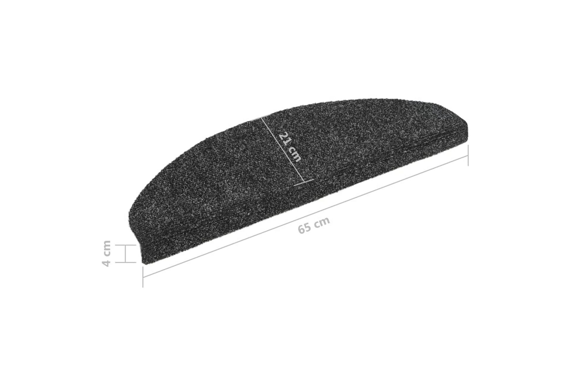 Itsekiinnittyvät porrasmatot 5 kpl tummanharmaa 65x21x4 cm - Harmaa - Kodintekstiilit & matot - Matto - Erikoismatto - Porrasmatto