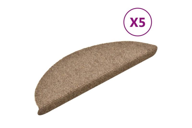 Itsekiinnittyvät porrasmatot 5 kpl kerma 56x17x3 cm - Kerma - Kodintekstiilit & matot - Matto - Erikoismatto - Porrasmatto