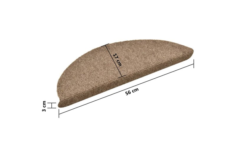 Itsekiinnittyvät porrasmatot 10 kpl 56x17x3 cm neulahuopa - Kerma - Kodintekstiilit & matot - Matto - Erikoismatto - Porrasmatto