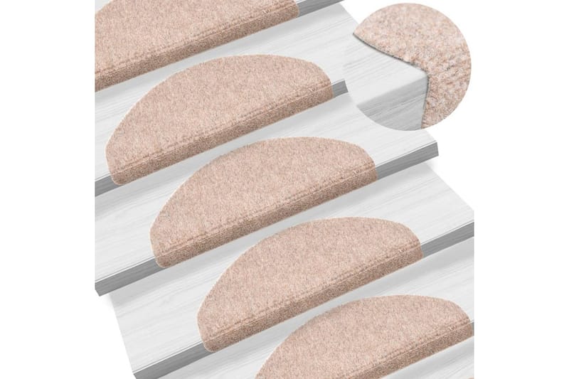 Itsekiinnittyvät porrasmatot 5 kpl ruskea 65x21x4cm - Ruskea - Kodintekstiilit & matot - Matto - Erikoismatto - Porrasmatto