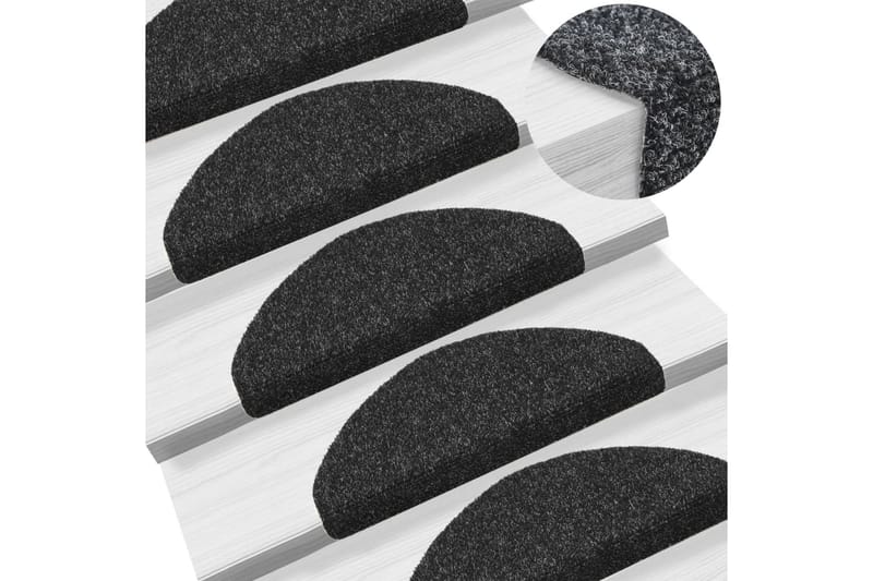 Itsekiinnittyvät porrasmatot 5 kpl musta 65x21x4 cm - Musta - Kodintekstiilit & matot - Matto - Erikoismatto - Porrasmatto