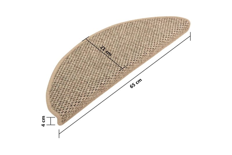 Itsekiinnittyvät porrasmatot sisaltyyli 15 kpl 65x25cm beige - Beige - Kodintekstiilit & matot - Matto - Erikoismatto - Porrasmatto