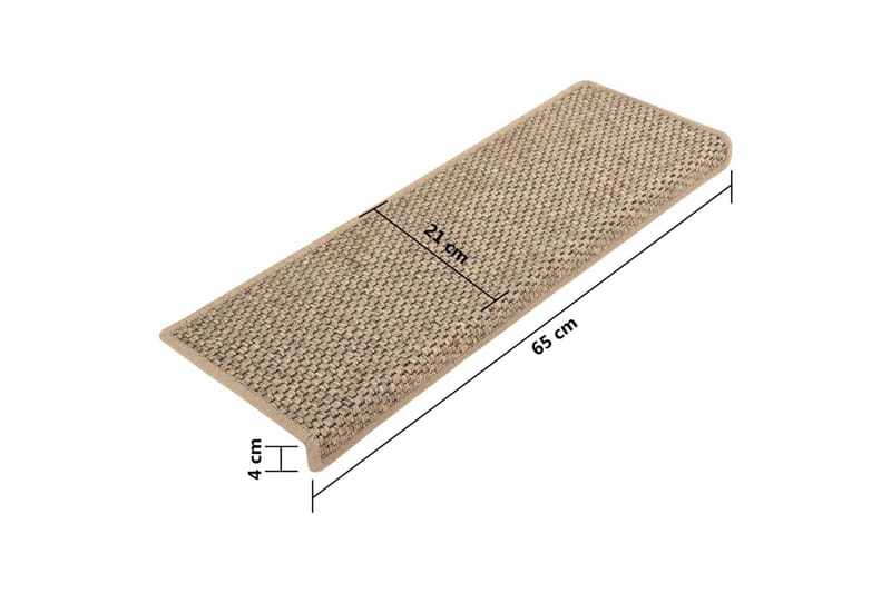 Itsekiinnittyvät porrasmatot sisaltyyli 15 kpl 65x25cm beige - Beige - Kodintekstiilit & matot - Matto - Erikoismatto - Porrasmatto