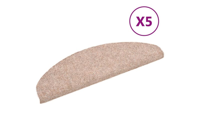 Itsekiinnittyvät porrasmatot 5 kpl ruskea 65x21x4cm - Ruskea - Kodintekstiilit & matot - Matto - Erikoismatto - Porrasmatto