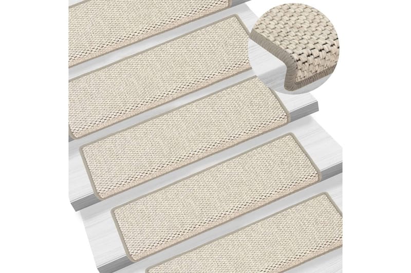 Itsekiinnittyvät porrasmatot sisaltyyli 15 kpl 65x25cm beige - Beige - Kodintekstiilit & matot - Matto - Erikoismatto - Porrasmatto