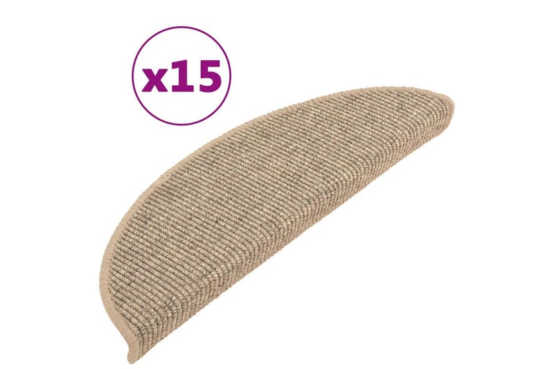 Itsekiinnittyvät porrasmatot 15 kpl 56x20 cm tumma beige - Kodintekstiilit & matot - Matto - Erikoismatto - Porrasmatto