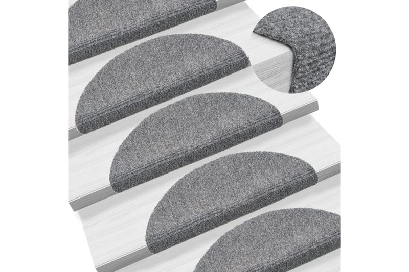Itsekiinnittyvät porrasmatot 54x16x4cm 10 kpl - Vaaleanharmaa - Kodintekstiilit & matot - Matto - Erikoismatto - Porrasmatto