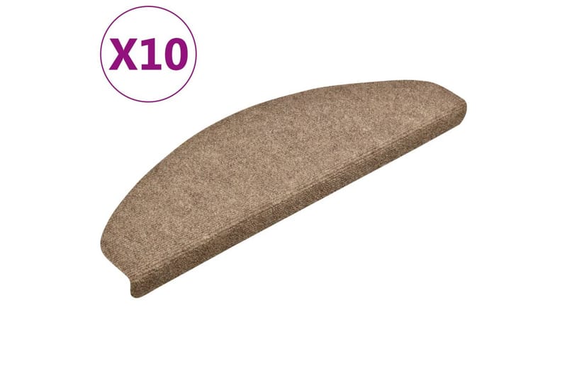 Itsekiinnittyvät porrasmatot 10 kpl 65x21x4 cm neulahuopa - Kerma - Kodintekstiilit & matot - Matto - Erikoismatto - Porrasmatto