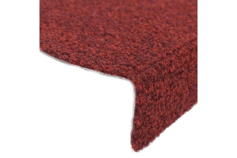Itsekiinnittyvät porrasmatot 10 kpl pun. 65x21x4 cm - Punainen - Kodintekstiilit & matot - Matto - Erikoismatto - Porrasmatto