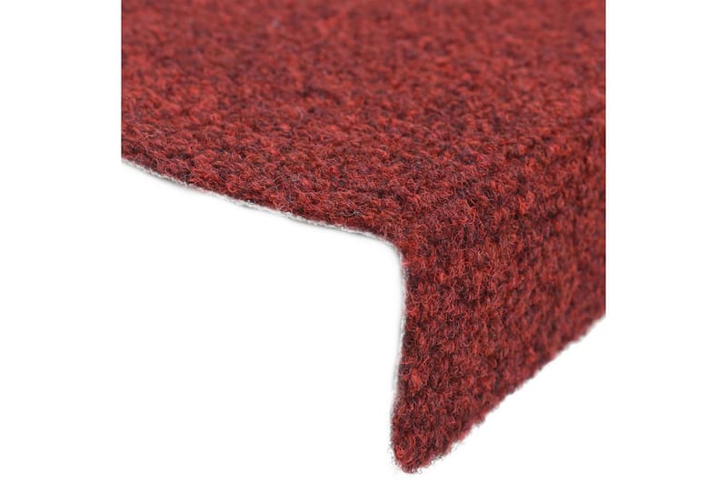 Itsekiinnittyvät porrasmatot 10 kpl pun. 56x17x3 cm - Punainen - Kodintekstiilit & matot - Matto - Erikoismatto - Porrasmatto