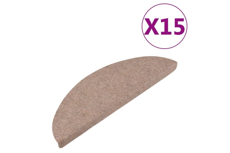 Itsekiinnittyvät porrasmatot 15 kpl 65x26 cm beige - Beige - Kodintekstiilit & matot - Matto - Erikoismatto - Porrasmatto