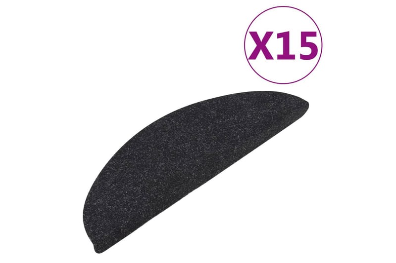 Itsekiinnittyvät porrasmatot 15 kpl 65x26 cm antrasiitti - Antrasiitti - Kodintekstiilit & matot - Matto - Erikoismatto - Porrasmatto