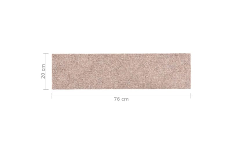 Itsekiinnittyvät porrasmatot suorakaide 15 kpl 76x20 cm - Ruskea - Kodintekstiilit & matot - Matto - Erikoismatto - Porrasmatto