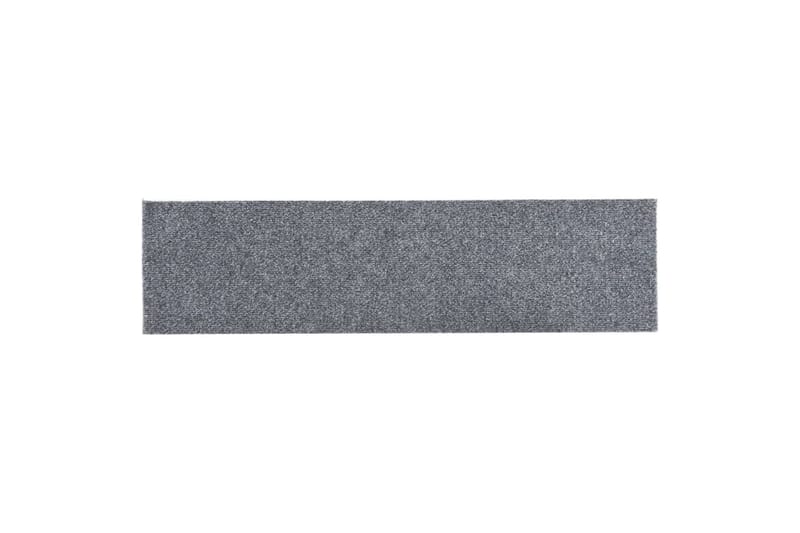 Itsekiinnittyvät porrasmatot suorakaide 15 kpl 76x20 cm - Harmaa - Kodintekstiilit & matot - Matto - Erikoismatto - Porrasmatto