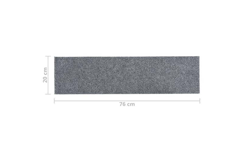 Itsekiinnittyvät porrasmatot suorakaide 15 kpl 76x20 cm - Harmaa - Kodintekstiilit & matot - Matto - Erikoismatto - Porrasmatto