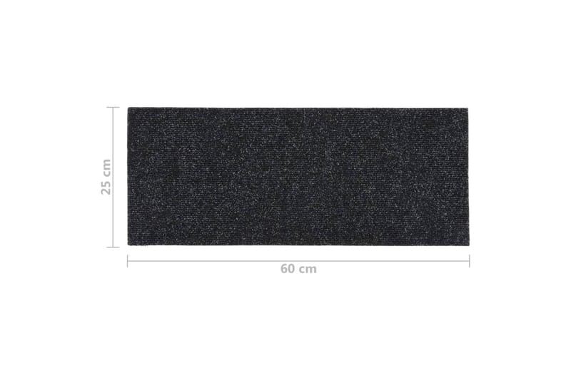 Itsekiinnittyvät porrasmatot suorakaide 15 kpl 60x25 cm - Musta - Kodintekstiilit & matot - Matto - Erikoismatto - Porrasmatto