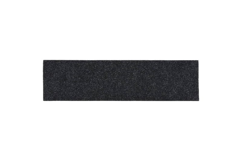 Itsekiinnittyvät porrasmatot suorakaide 15 kpl 76x20 cm - Musta - Kodintekstiilit & matot - Matto - Erikoismatto - Porrasmatto