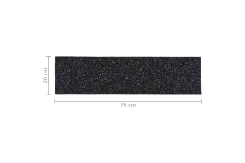 Itsekiinnittyvät porrasmatot suorakaide 15 kpl 76x20 cm - Musta - Kodintekstiilit & matot - Matto - Erikoismatto - Porrasmatto