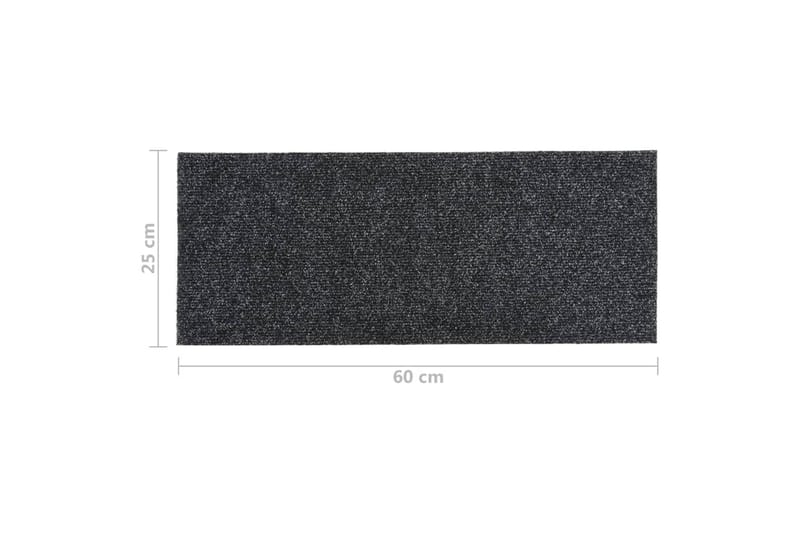 Itsekiinnittyvät porrasmatot suorakaide 15 kpl 60x25 cm - Harmaa - Kodintekstiilit & matot - Matto - Erikoismatto - Porrasmatto