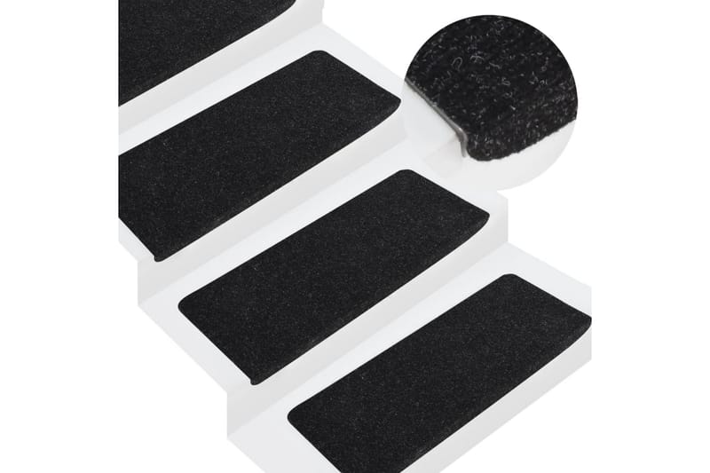 Itsekiinnittyvät porrasmatot 15 kpl 65x28 cm antrasiitti - Antrasiitti - Kodintekstiilit & matot - Matto - Erikoismatto - Porrasmatto