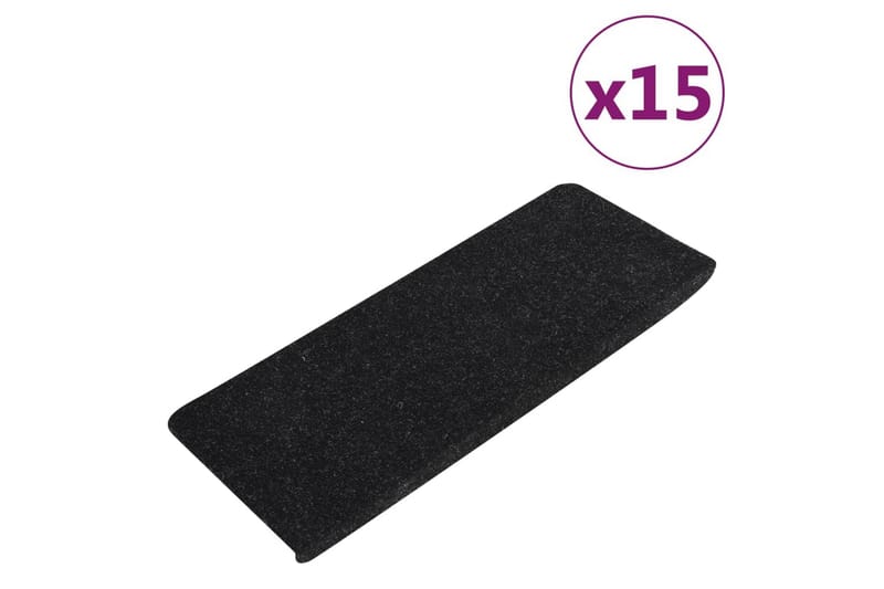 Itsekiinnittyvät porrasmatot 15 kpl 65x28 cm antrasiitti - Antrasiitti - Kodintekstiilit & matot - Matto - Erikoismatto - Porrasmatto