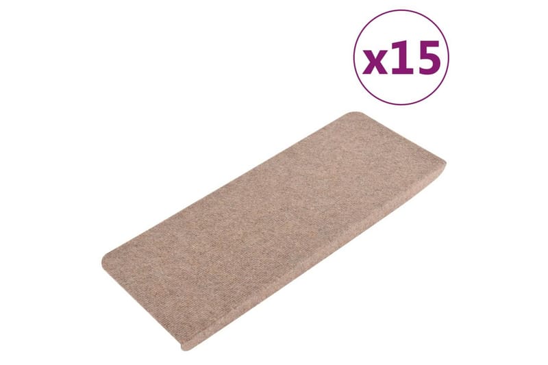 Itsekiinnittyvät porrasmatot 15 kpl 65x28 cm beige - Beige - Kodintekstiilit & matot - Matto - Erikoismatto - Porrasmatto