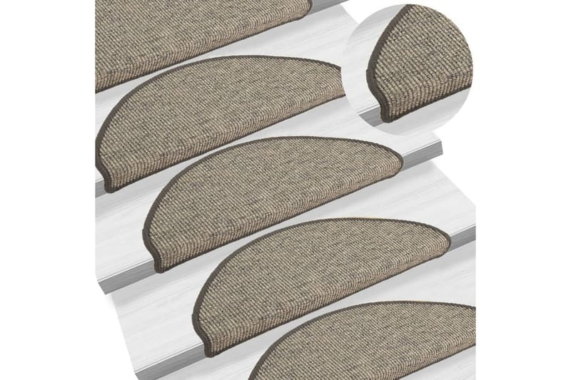Itsekiinnittyvät porrasmatot 15 kpl harmaa ja beige 65x25 cm - Beige - Kodintekstiilit & matot - Matto - Erikoismatto - Porrasmatto