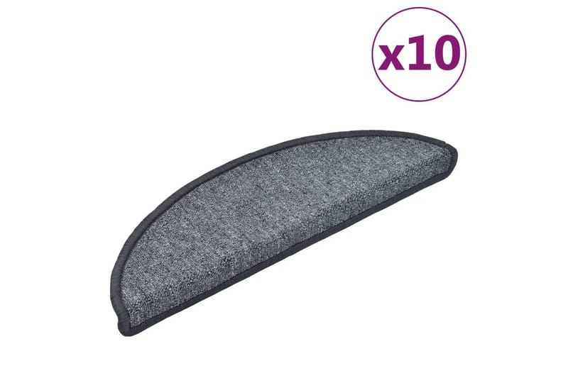 Porrasmatot 10 kpl 56x20 cm tummanharmaa - Harmaa - Kodintekstiilit & matot - Matto - Erikoismatto - Porrasmatto