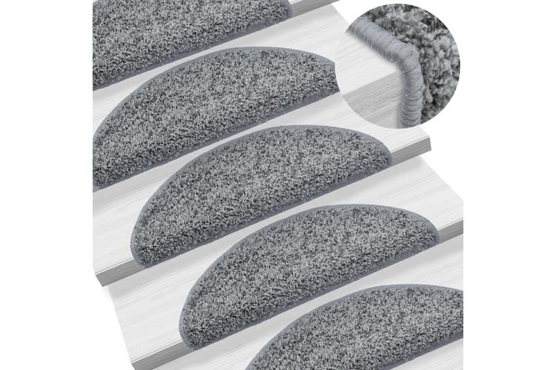 Porrasmatot 10 kpl 65x25 cm harmaa - Harmaa - Kodintekstiilit & matot - Matto - Erikoismatto - Porrasmatto