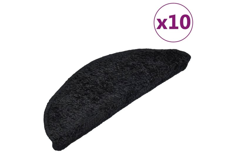 Porrasmatot 10 kpl 65x25 cm musta - Musta - Kodintekstiilit & matot - Matto - Erikoismatto - Porrasmatto