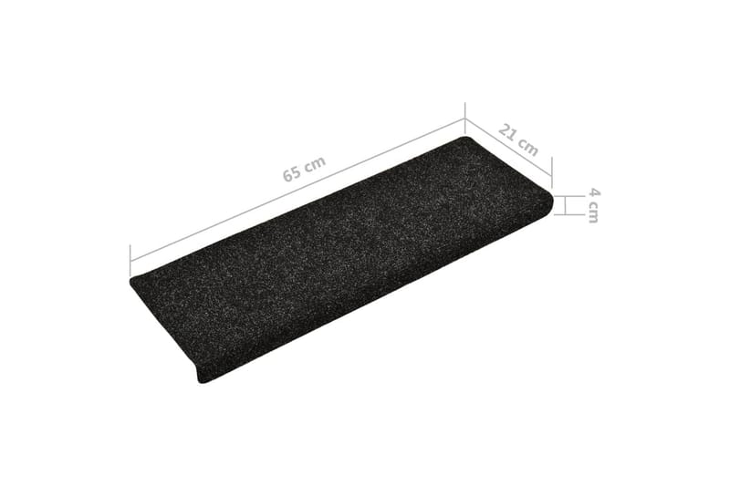 Porrasmatot 10 kpl 65x25 cm Neulahuopa - Musta - Kodintekstiilit & matot - Matto - Erikoismatto - Porrasmatto