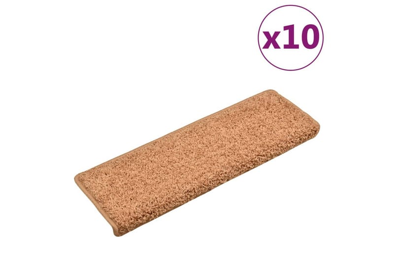 Porrasmatot 10 kpl 65x25 cm ruskea - Ruskea - Kodintekstiilit & matot - Matto - Erikoismatto - Porrasmatto