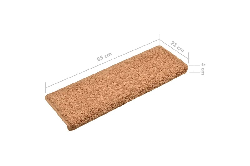 Porrasmatot 10 kpl 65x25 cm ruskea - Ruskea - Kodintekstiilit & matot - Matto - Erikoismatto - Porrasmatto