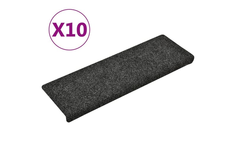 Porrasmatot 10 kpl harmaa 65x25 cm neulahuopa - Harmaa - Kodintekstiilit & matot - Matto - Erikoismatto - Porrasmatto