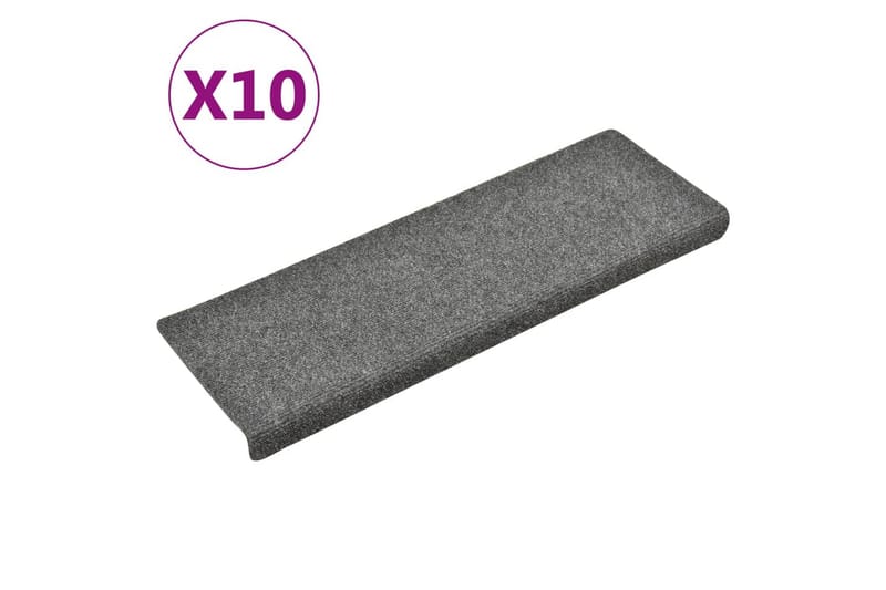 Porrasmatot 10 kpl vaaleanharmaa 65x25 cm neulahuopa - Kodintekstiilit & matot - Matto - Erikoismatto - Porrasmatto