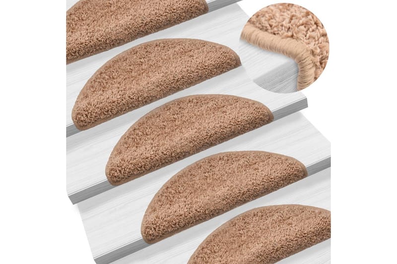 Porrasmatot 15 kpl 56x20 cm beige - Beige - Kodintekstiilit & matot - Matto - Erikoismatto - Porrasmatto