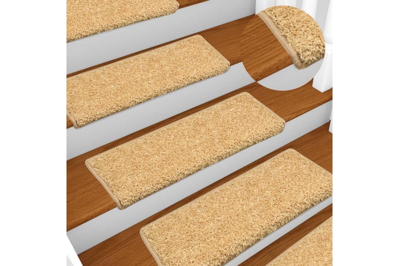Porrasmatot 15 kpl 65x25 cm beige - Beige - Kodintekstiilit & matot - Matto - Erikoismatto - Porrasmatto