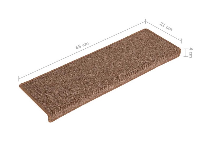 Porrasmatot 15 kpl 65x25 cm ruskea - Ruskea - Kodintekstiilit & matot - Matto - Erikoismatto - Porrasmatto