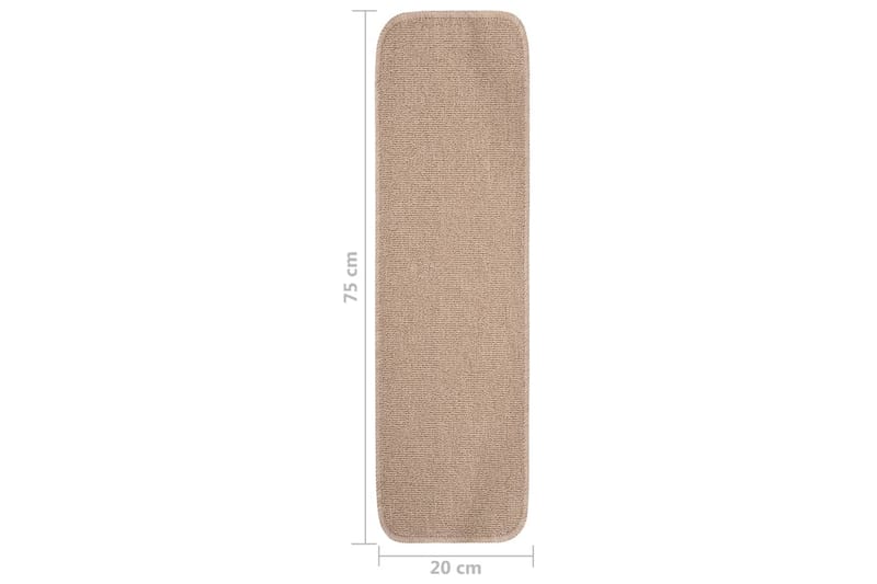 Porrasmatot 15 kpl 75x20 cm beige liukumaton - Beige - Porrasmatto