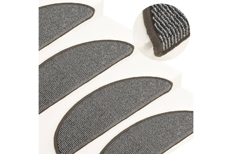 Porrasmatot 15 kpl harmaa 56x17x3 cm - Harmaa - Kodintekstiilit & matot - Matto - Erikoismatto - Porrasmatto