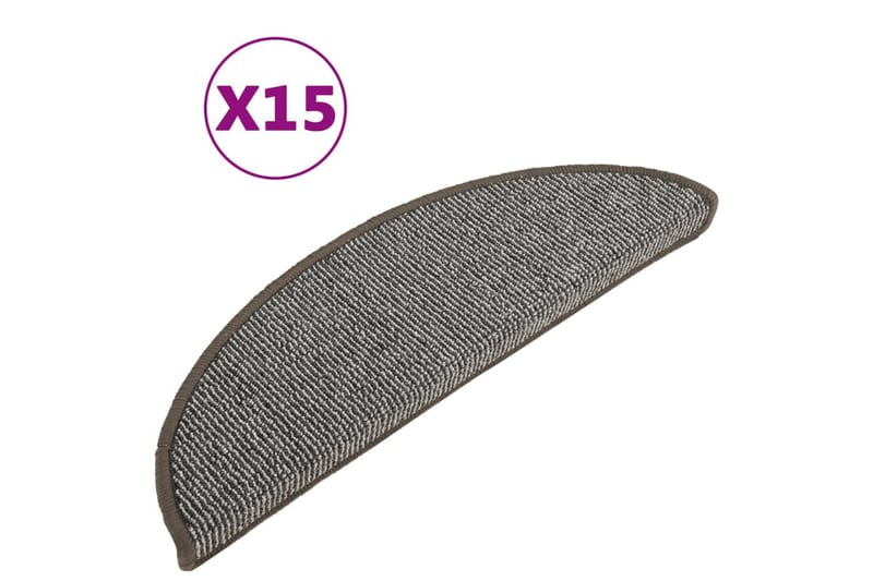 Porrasmatot 15 kpl harmaa 56x17x3 cm - Harmaa - Kodintekstiilit & matot - Matto - Erikoismatto - Porrasmatto