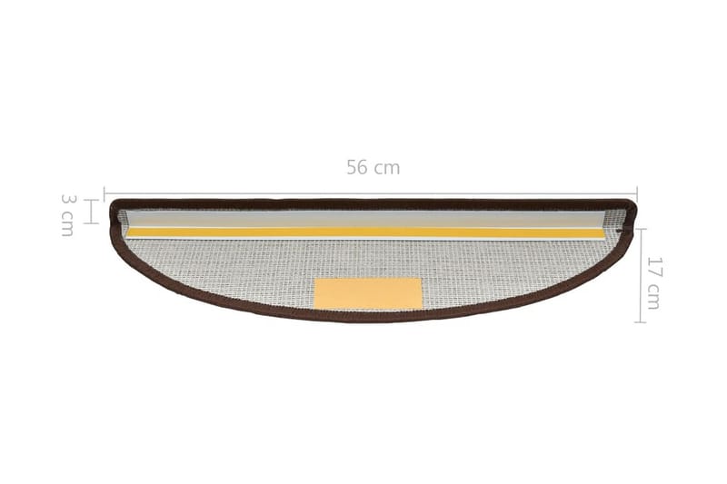 Porrasmatot 15 kpl kahvinruskea 56 x 17 x 3 cm - Ruskea - Kodintekstiilit & matot - Matto - Erikoismatto - Porrasmatto